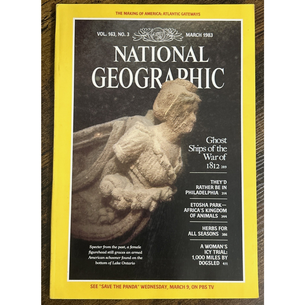 National Geographic Magazine Missing Map March 1983 Ships War 1812 Etosha Park